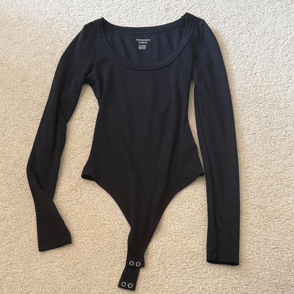 American Eagle Black Long Sleeve Body Suit